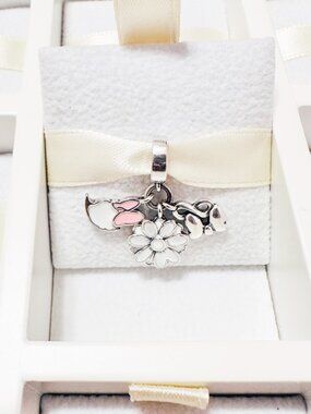 925 Sterling Silver Daisy Duck Icons Dangle Charm Fits Pandora Bracelets